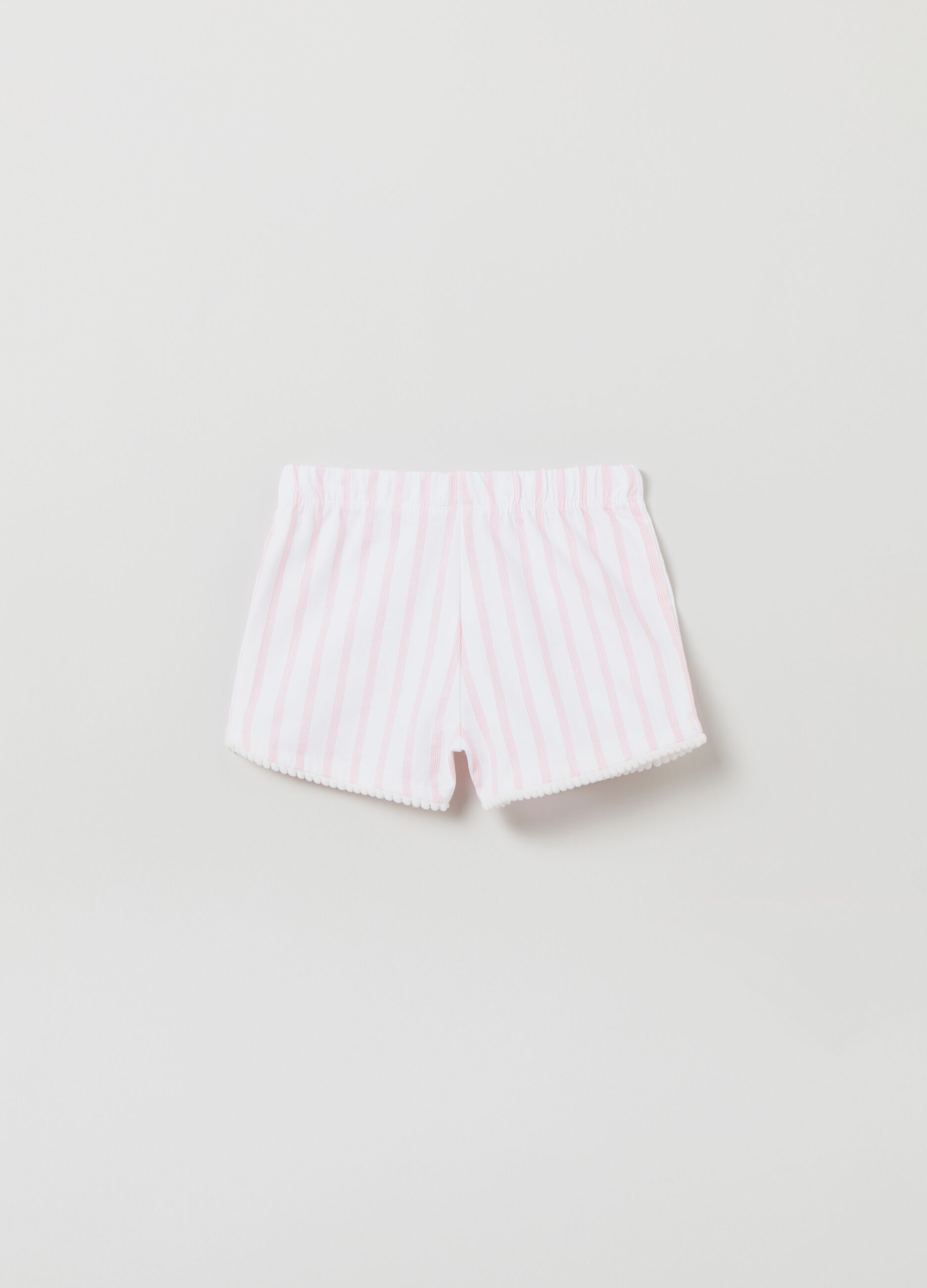 Shorts in cotone stretch stampa a righe_1
