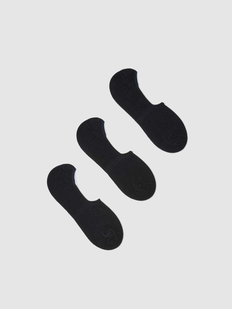 Triple pack of blue stretchy cotton blend sports socks_0