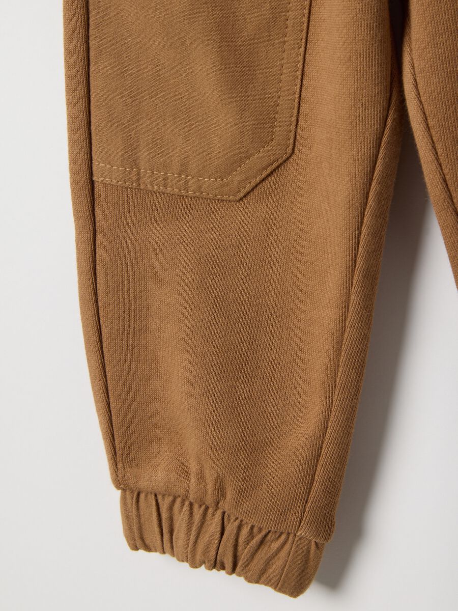 Brown pure cotton regular fit baby trousers_3