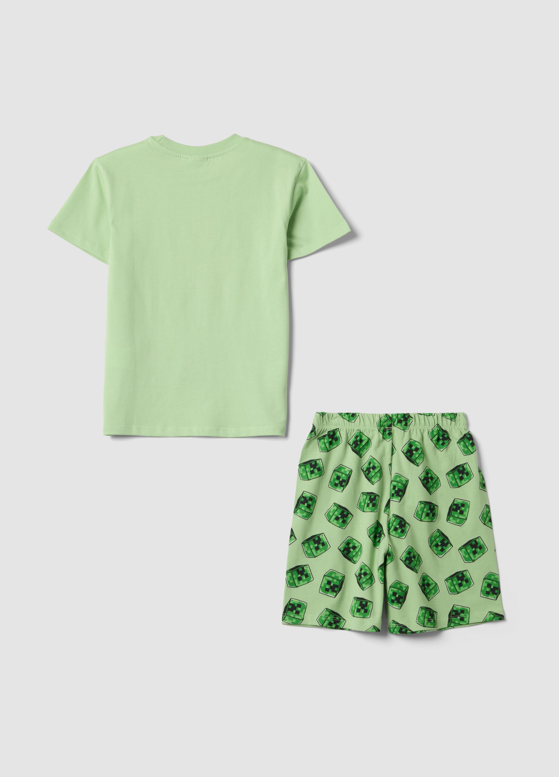 Green organic cotton printed pyjamas