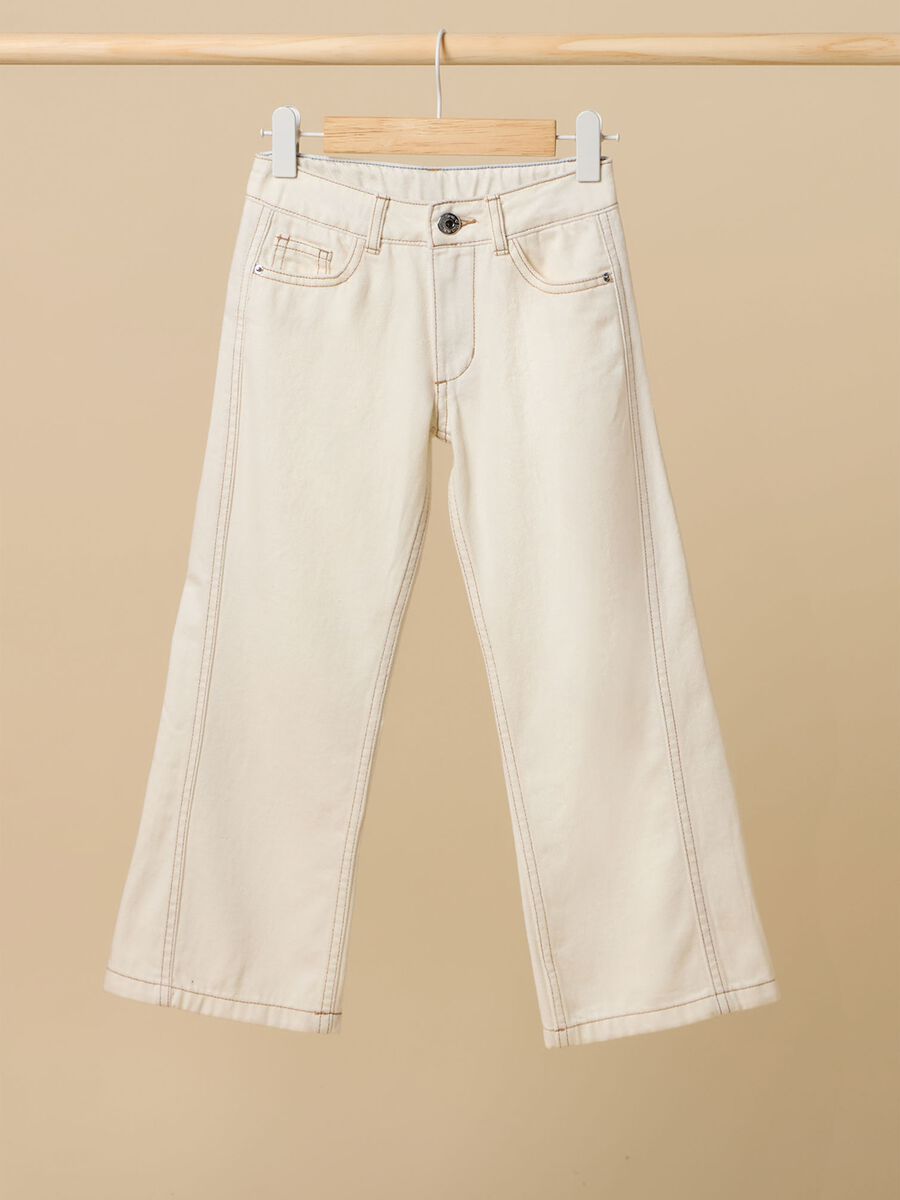 Cotton denim trousers_0