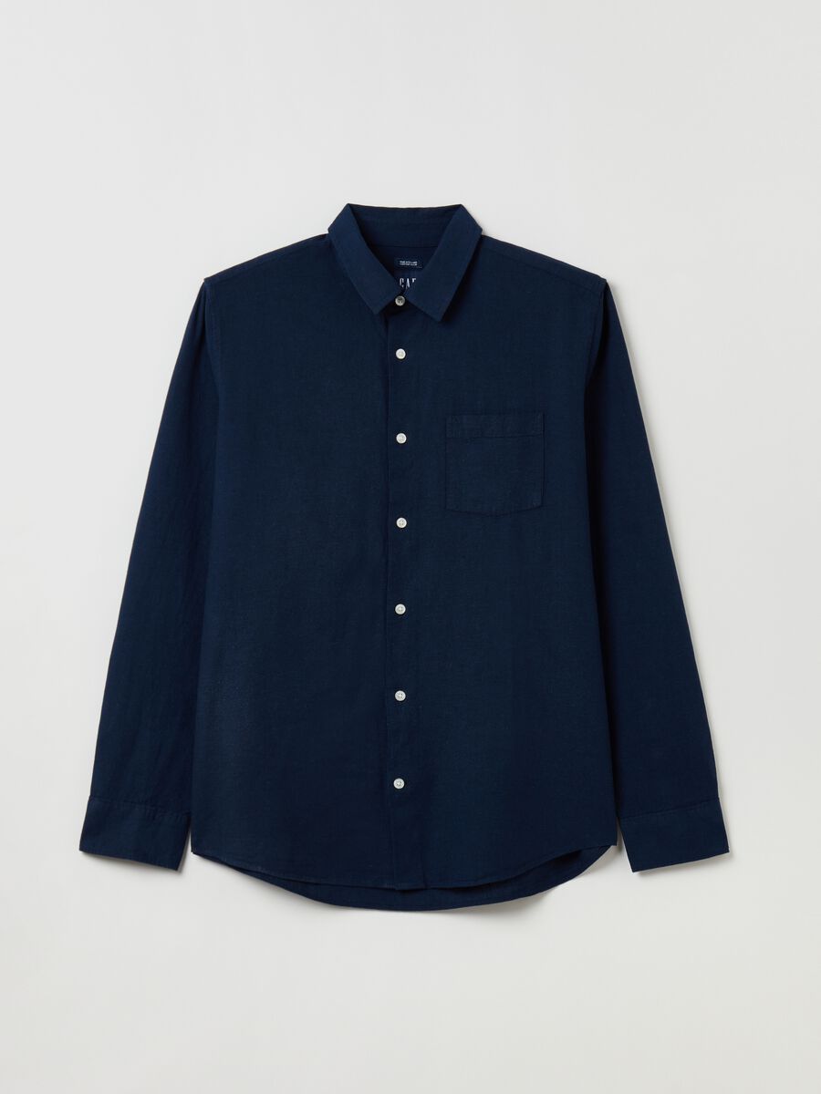 Linen and cotton shirt with pocket_1