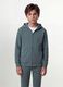 Green organic cotton zip-up hoodie for boys, relaxed fit_0