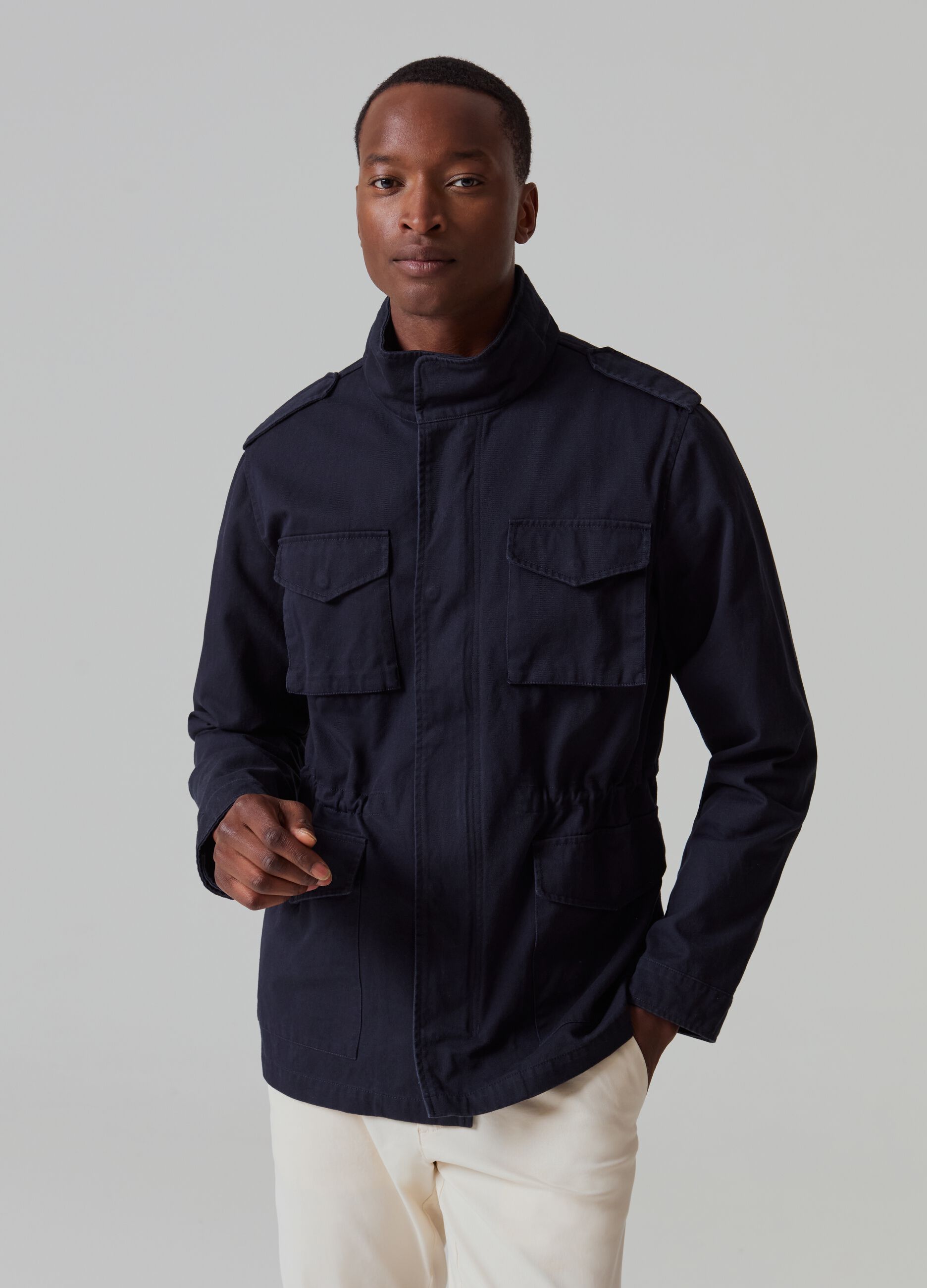 Safari jacket with hood