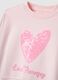 Felpa in misto cotone rosa regular fit con cuore per bambina_2