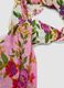 Foulard rosa in misto lana con fantasia floreale_1