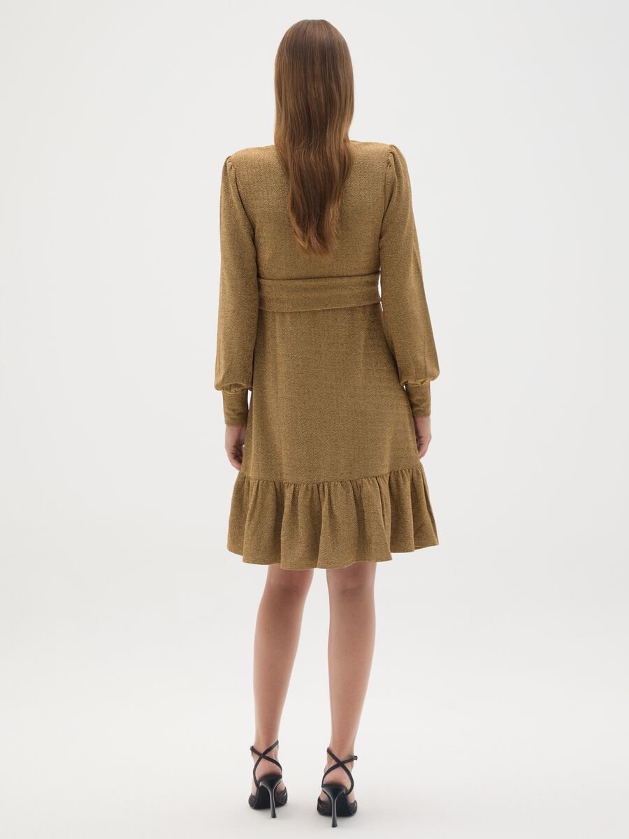 Gold Maternity Dress with Lurex_3