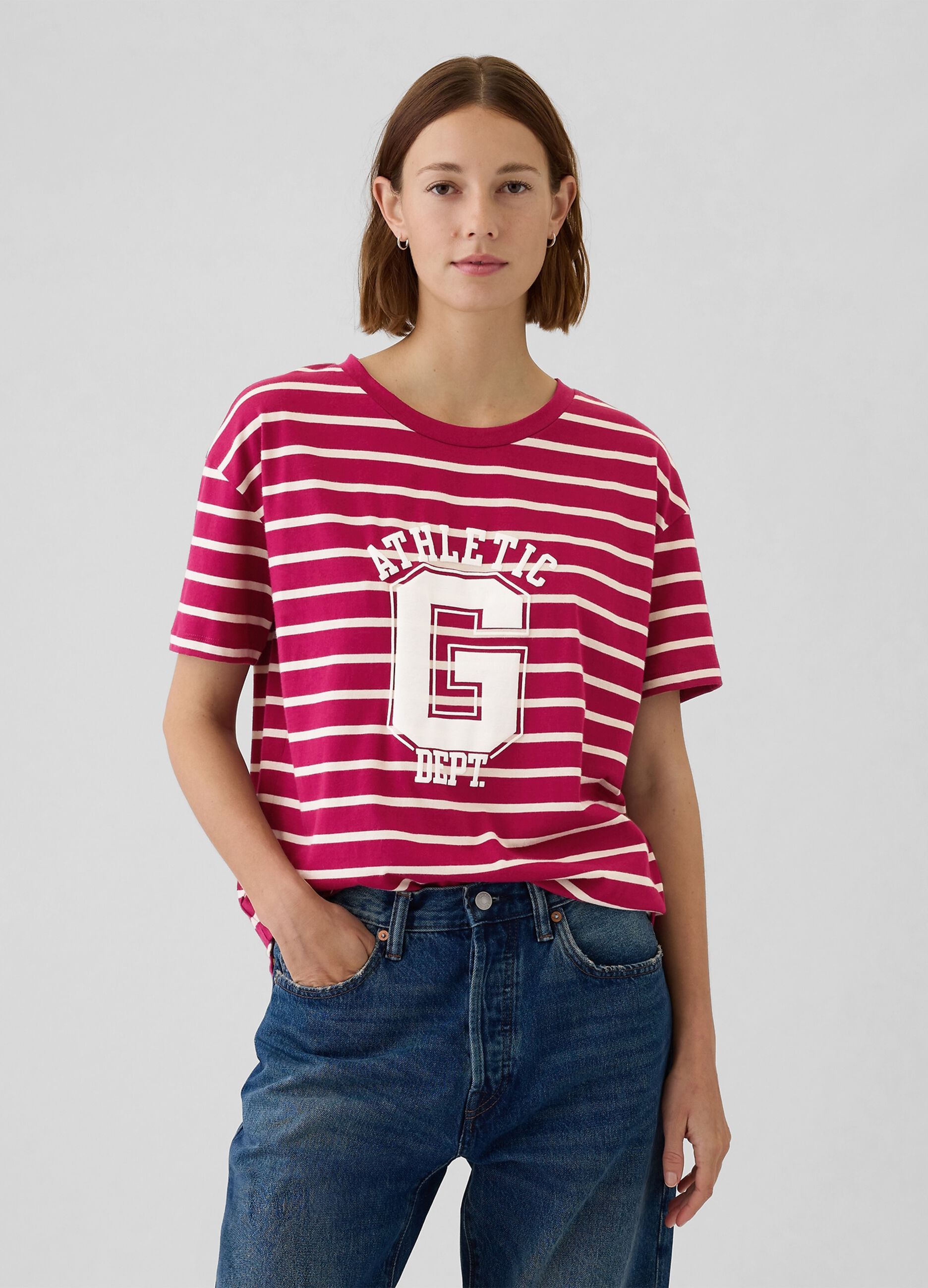 Organic cotton T-shirt with Athletic Dept. logo print