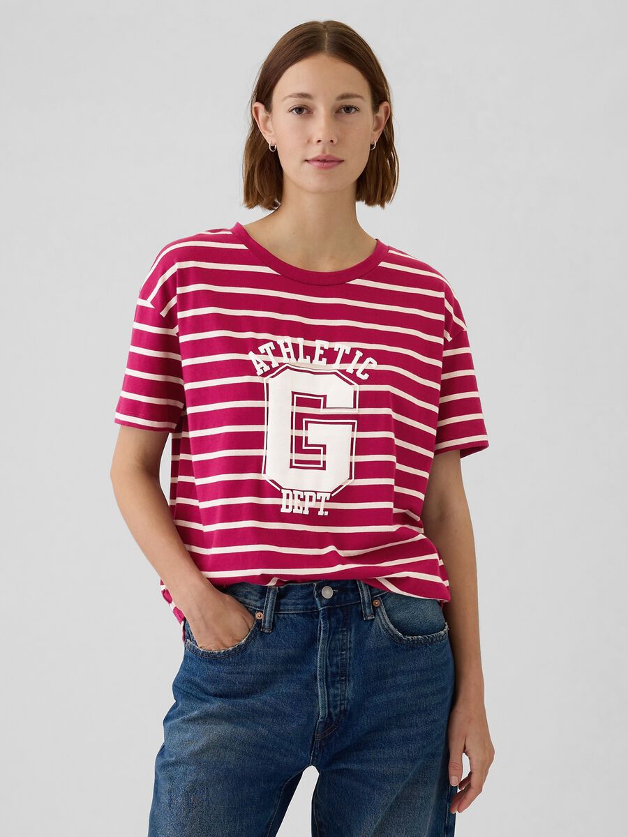 Organic cotton T-shirt with Athletic Dept. logo print_0