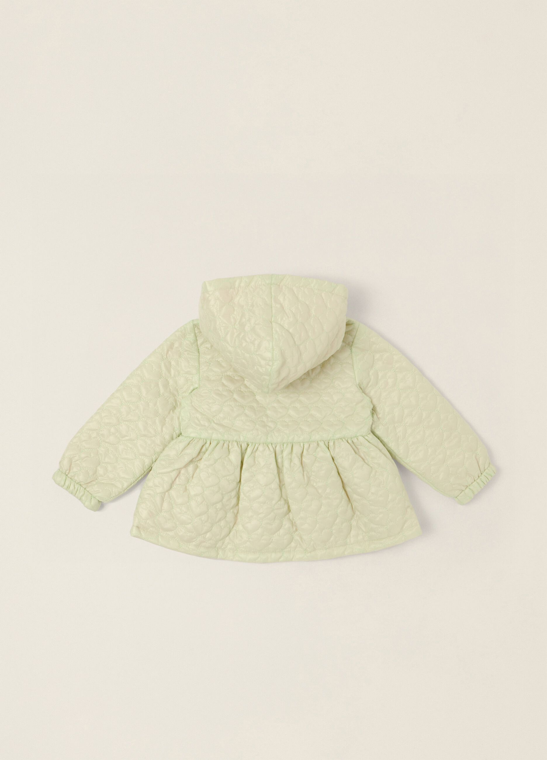 Reversible baby girl hooded jacket