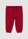 Children's red pure cotton jogger trousers_0