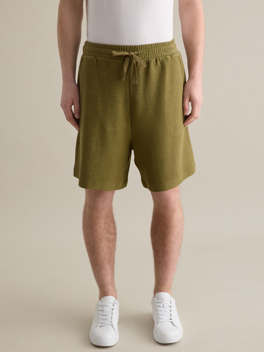 Green cotton Bermuda shorts by Piombo_1