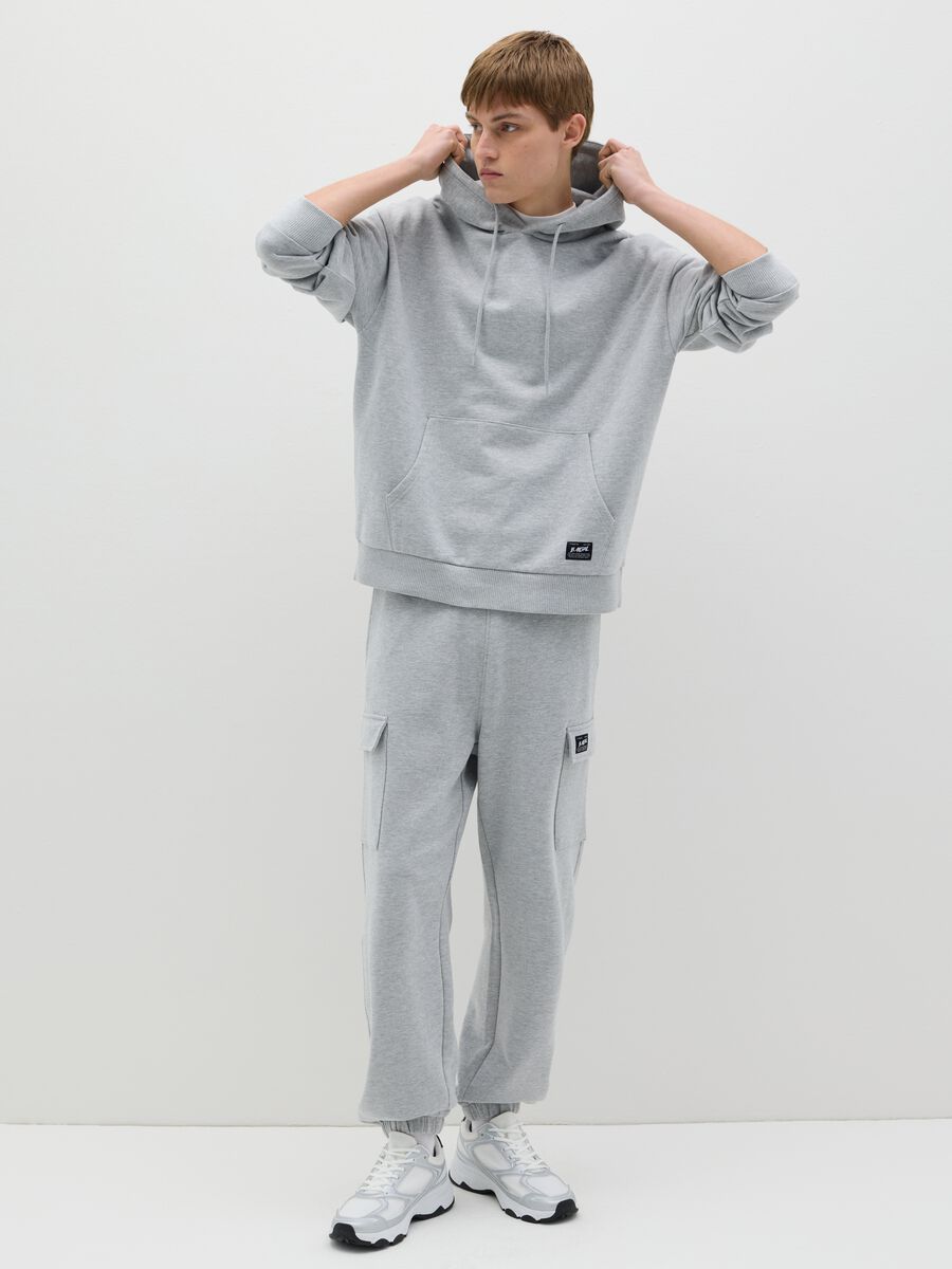 Over-fit sweatshirt in cotton with hood_1