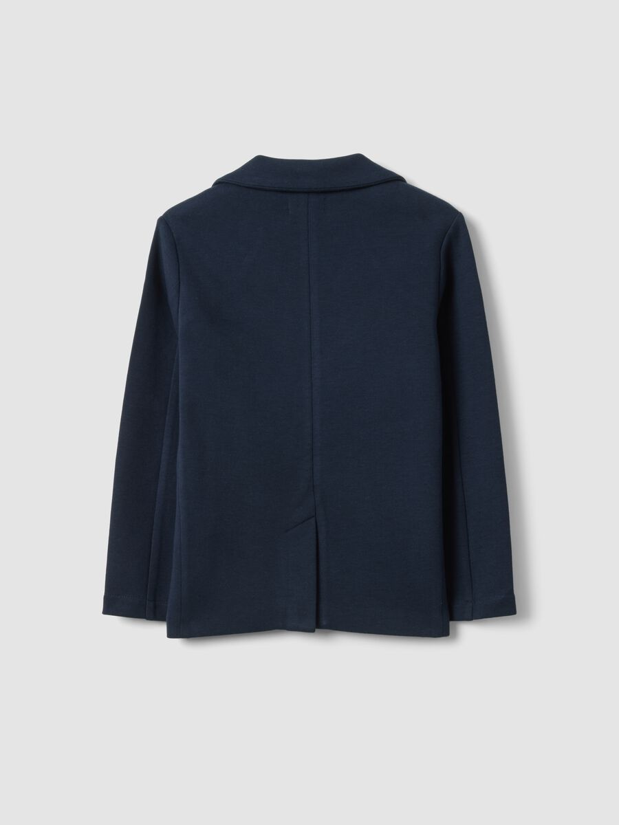 Children's light blue cotton blend jacket with regular fit_1