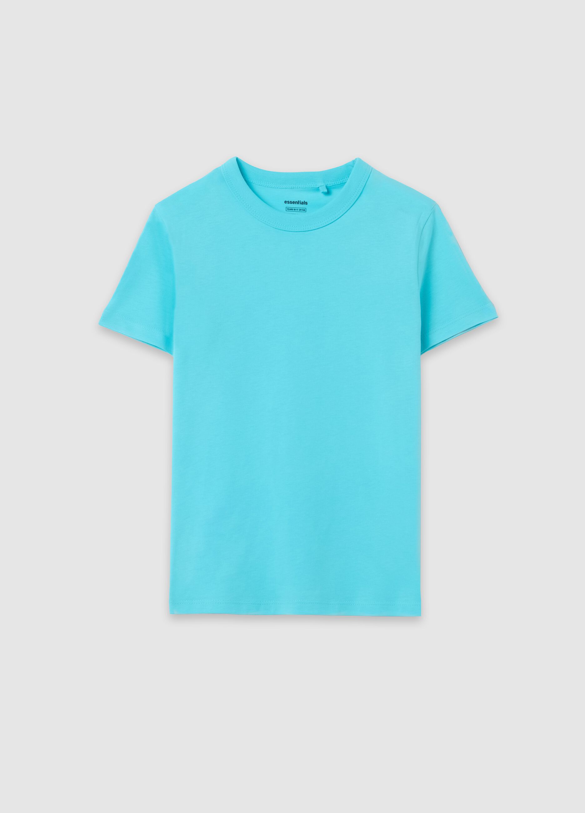 T-shirt Essential azzurra in cotone organico 