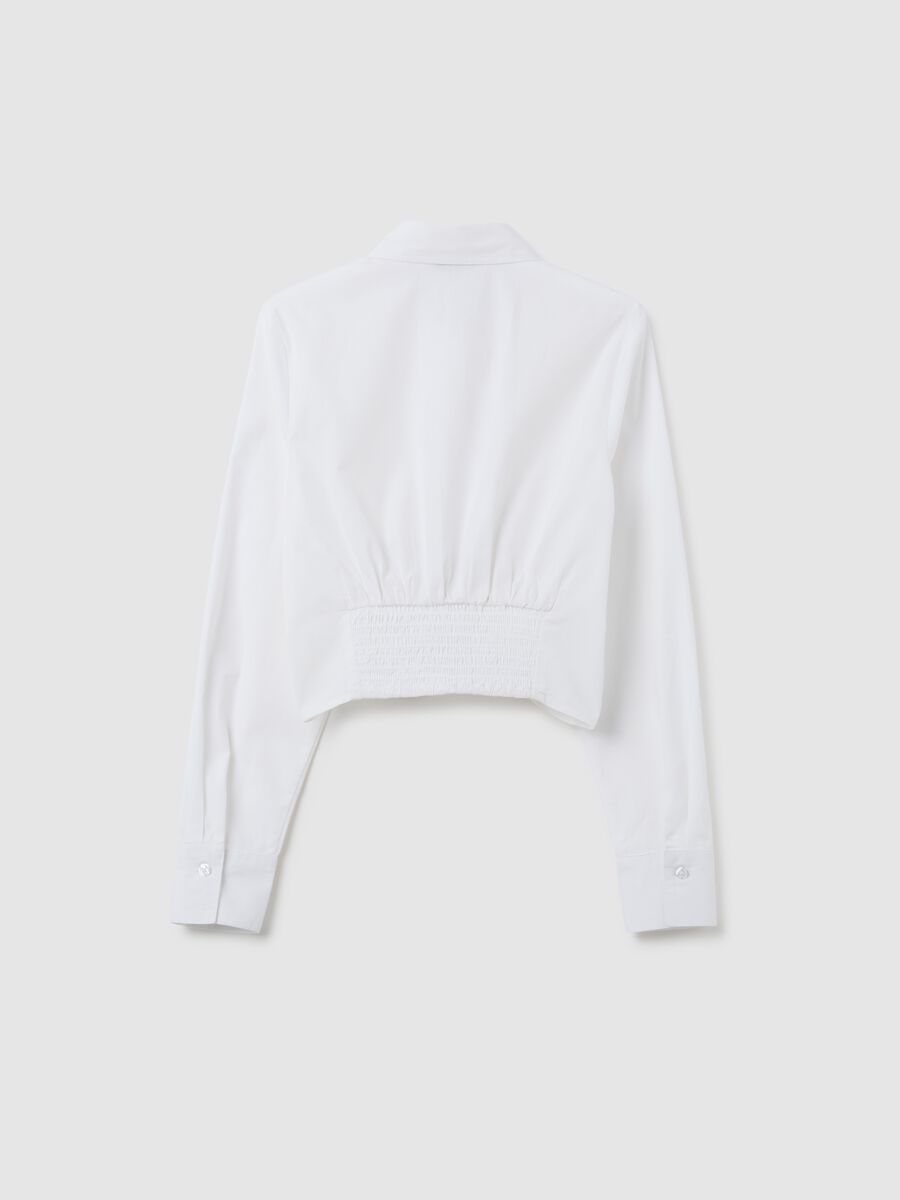 Girls' White Slim Fit Pure Cotton Shirt_4