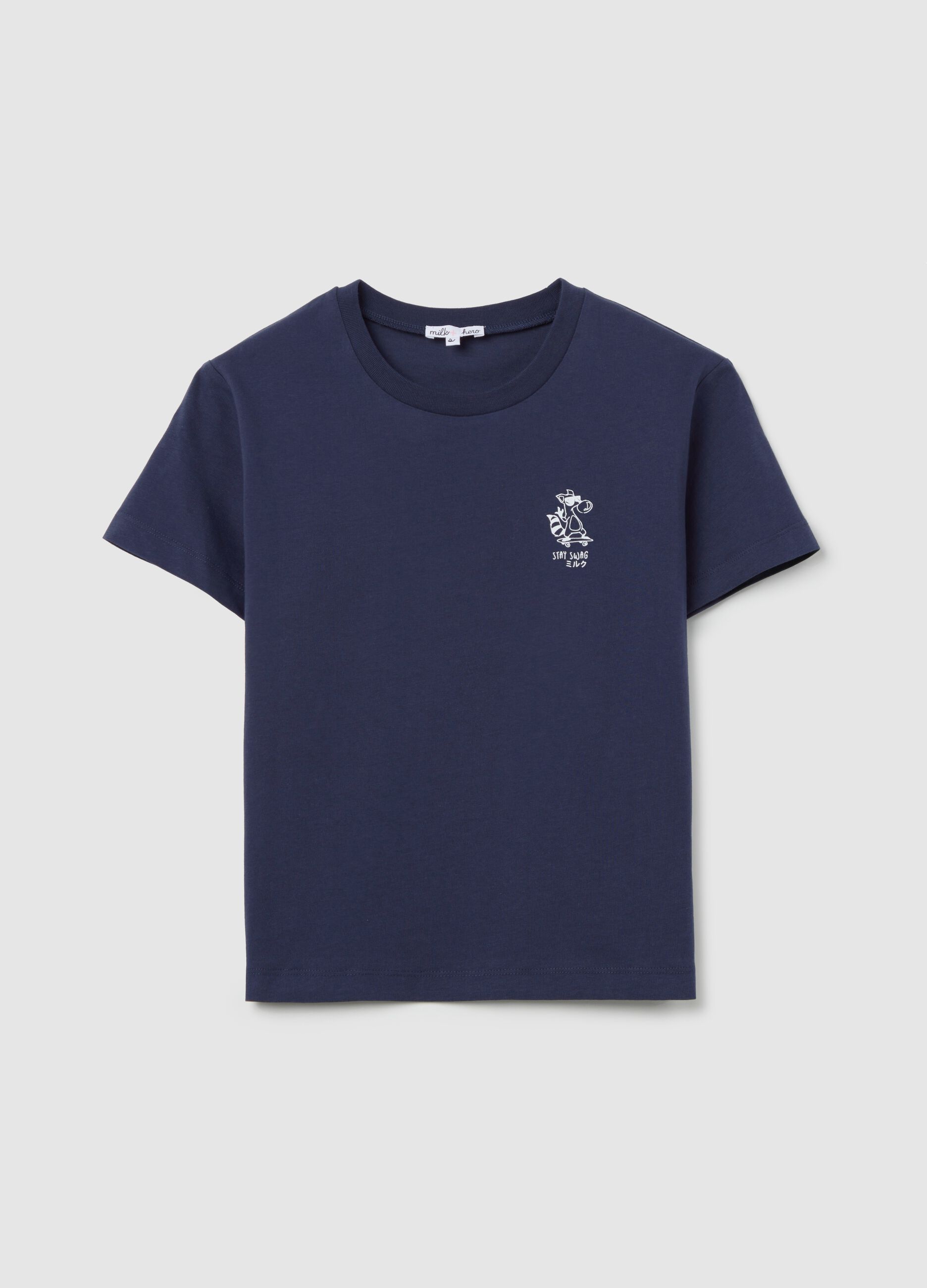 Blue boxy-fit T-shirt in cotton