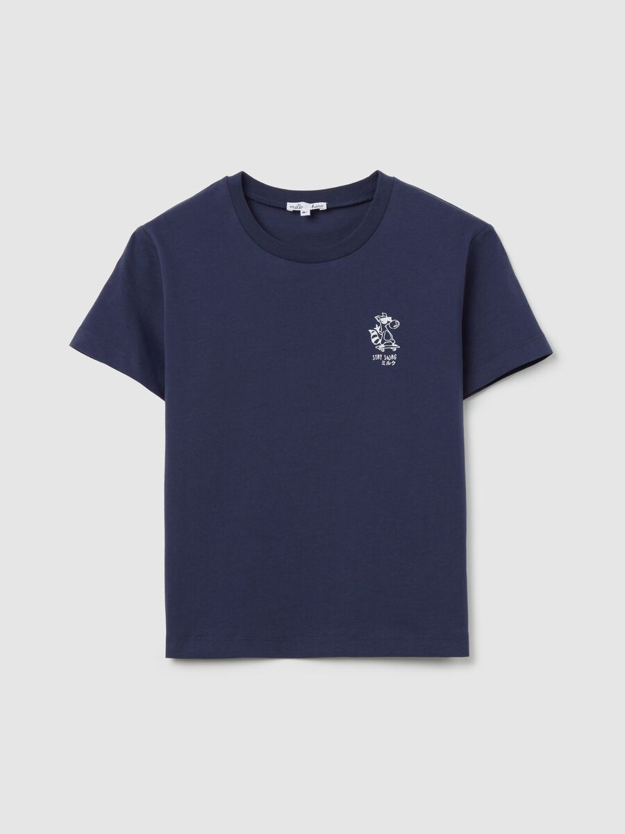 Blue boxy-fit T-shirt in cotton_4