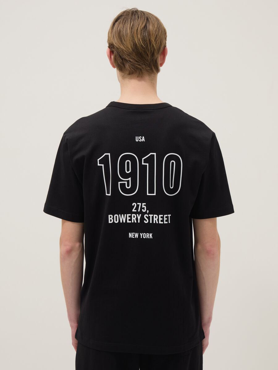 Black regular fit pure cotton t-shirt with Everlast logo_2