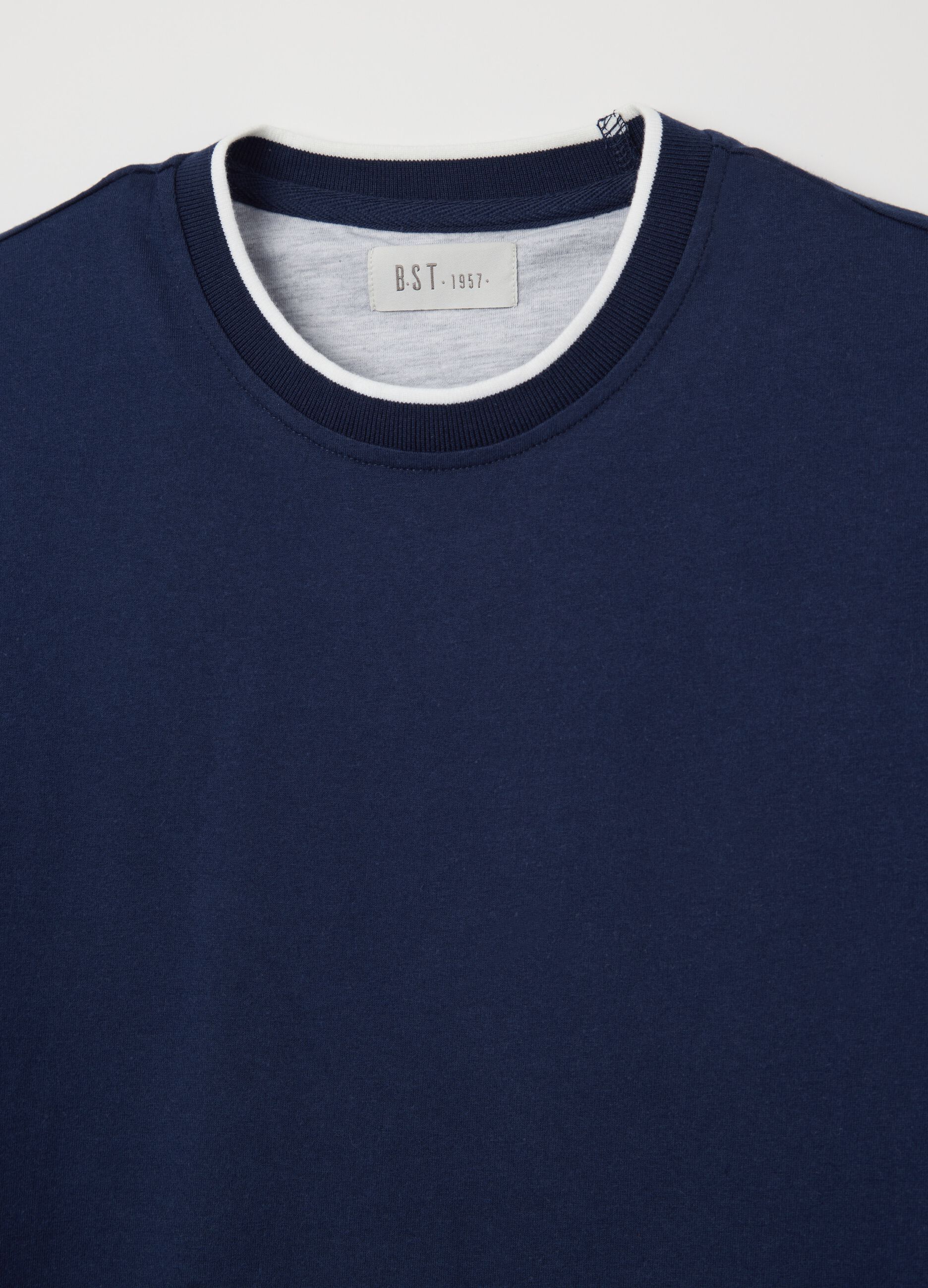 T-shirt blu fitted in cotone