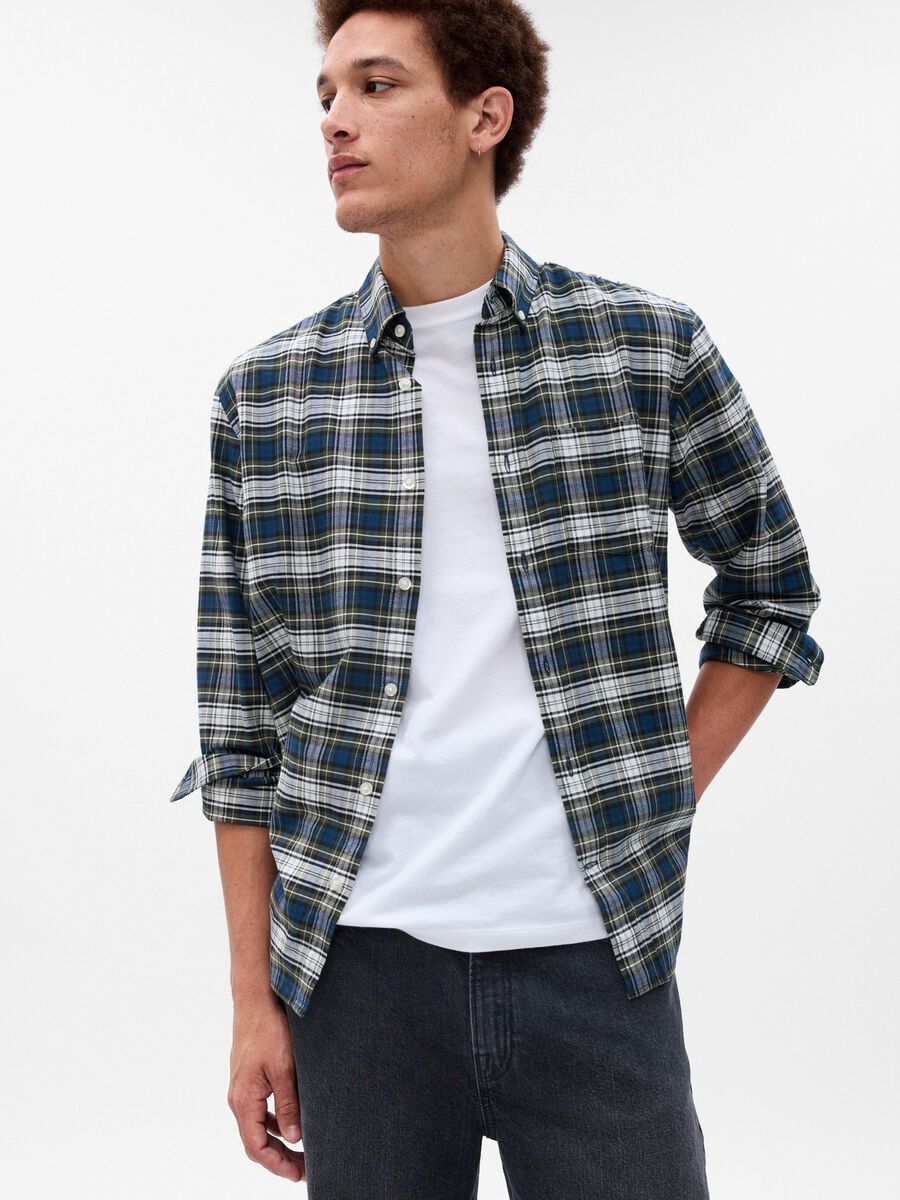 Camicia regular fit in cotone oxford bio stretch_0