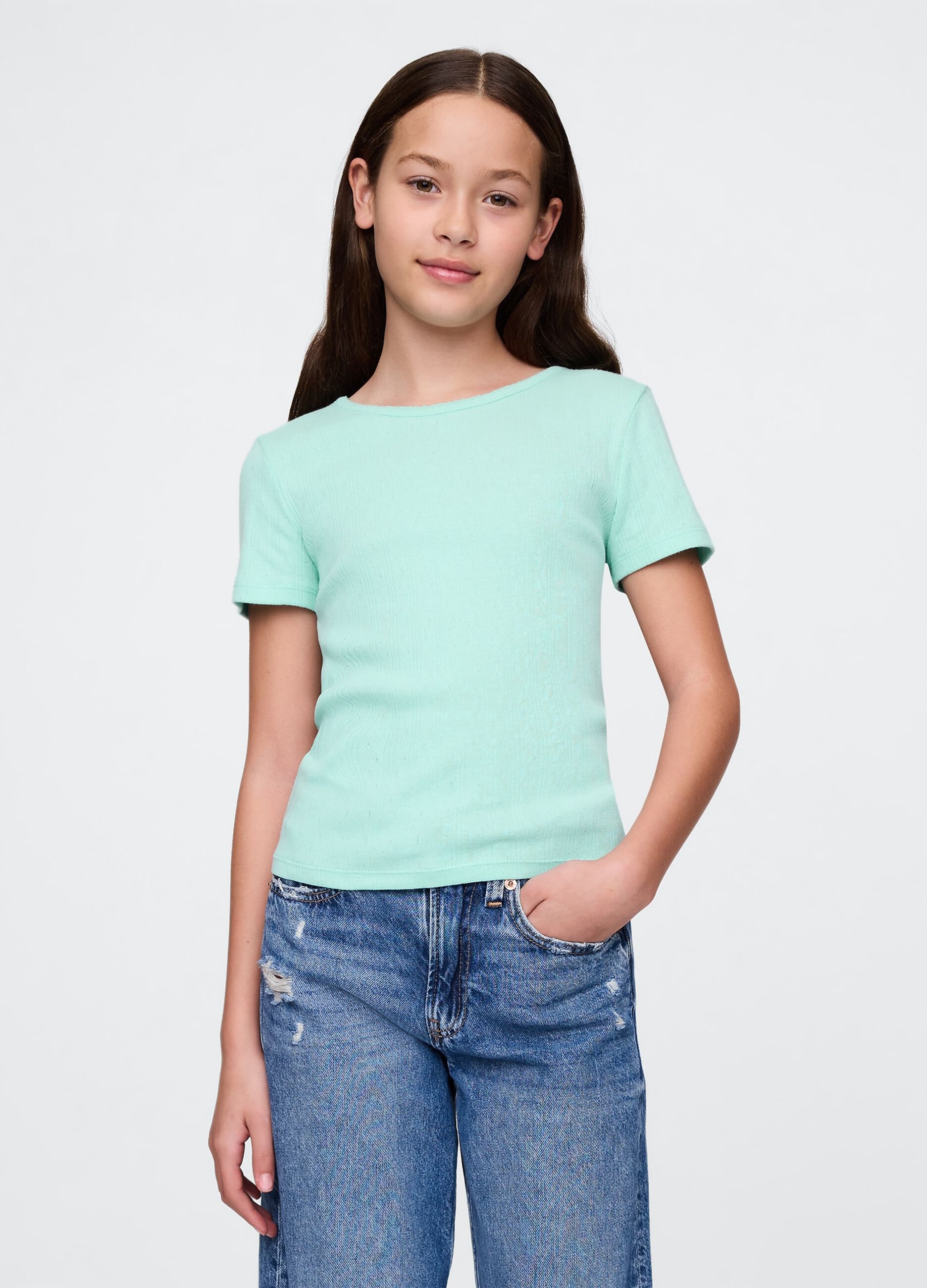 Light Green Ribbed T-shirt