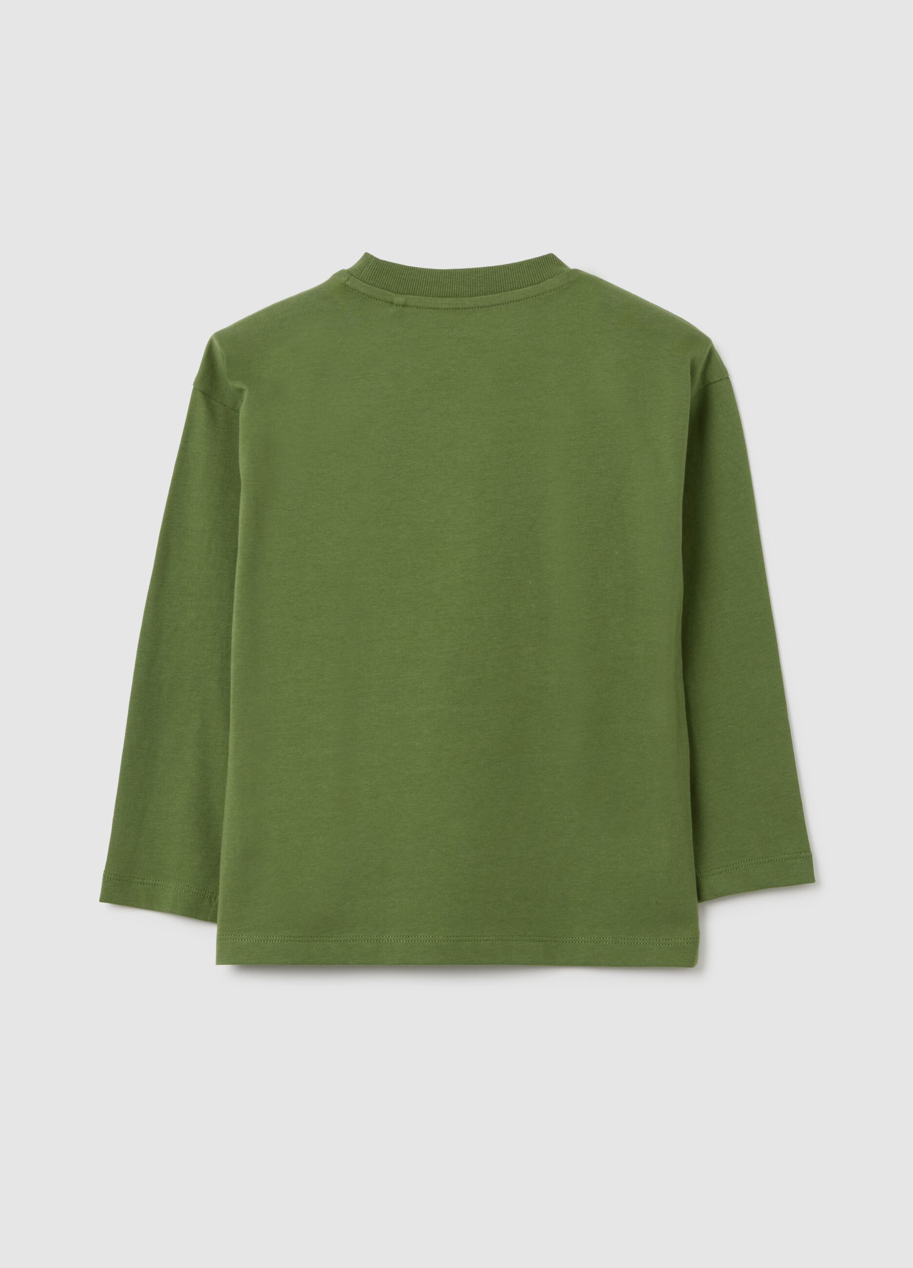 Green pure cotton regular fit children's shirt