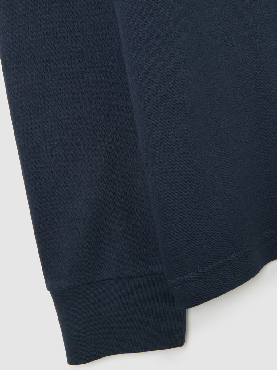 Maglia in puro cotone blu regular fit_1