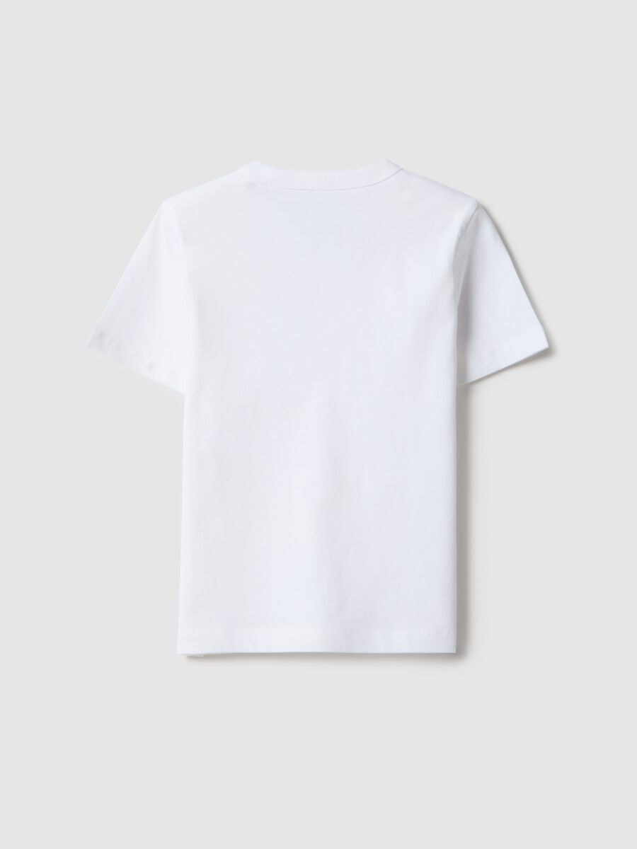 White children's crew neck t-shirt in pure cotton regular fit_1