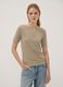 White striped stretch viscose T-shirt_0