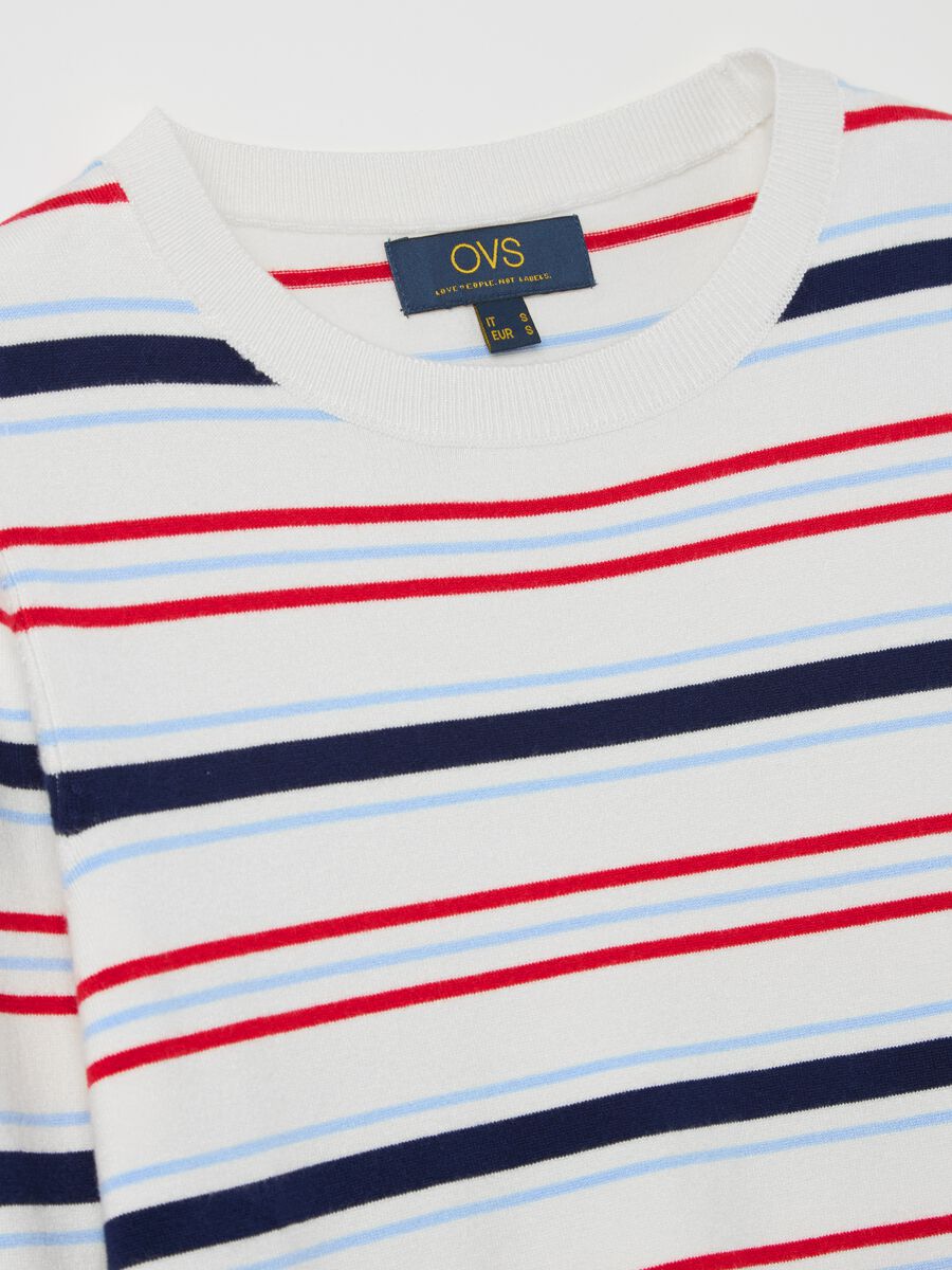 Long-sleeved top with striped pattern_5