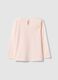 T-shirt a maniche lunghe in puro cotone rosa da bimba con stampe_1