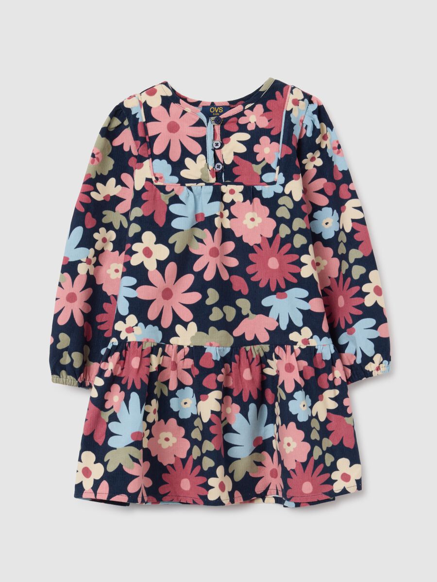 Girls' multicolour floral dress in pure cotton regular fit_0