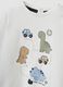 Maglia bianca in puro cotone organico con stampa dinosauri per neonati_2