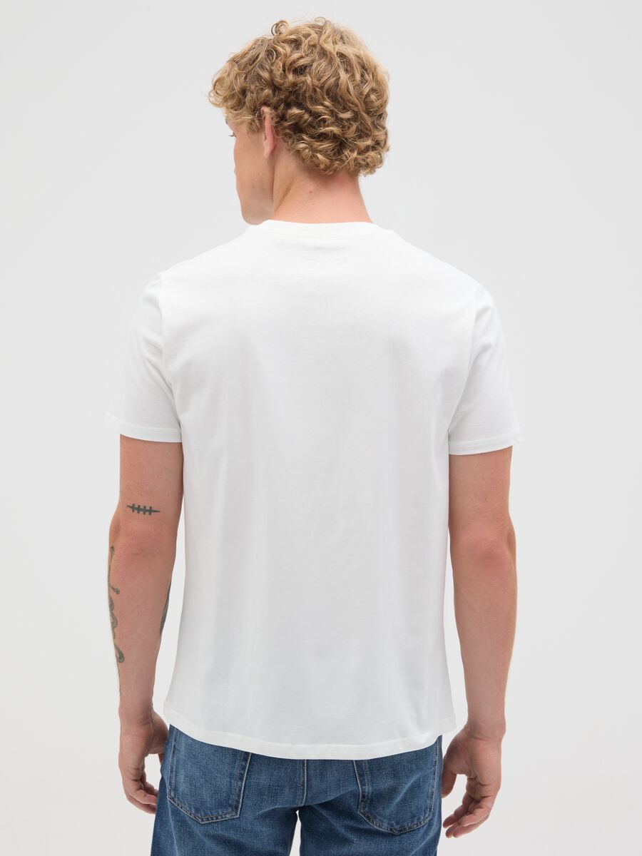 Men's regular fit white pure cotton T-shirt_3