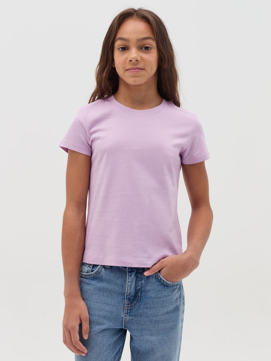 Solid colour T-shirt in organic cotton_0
