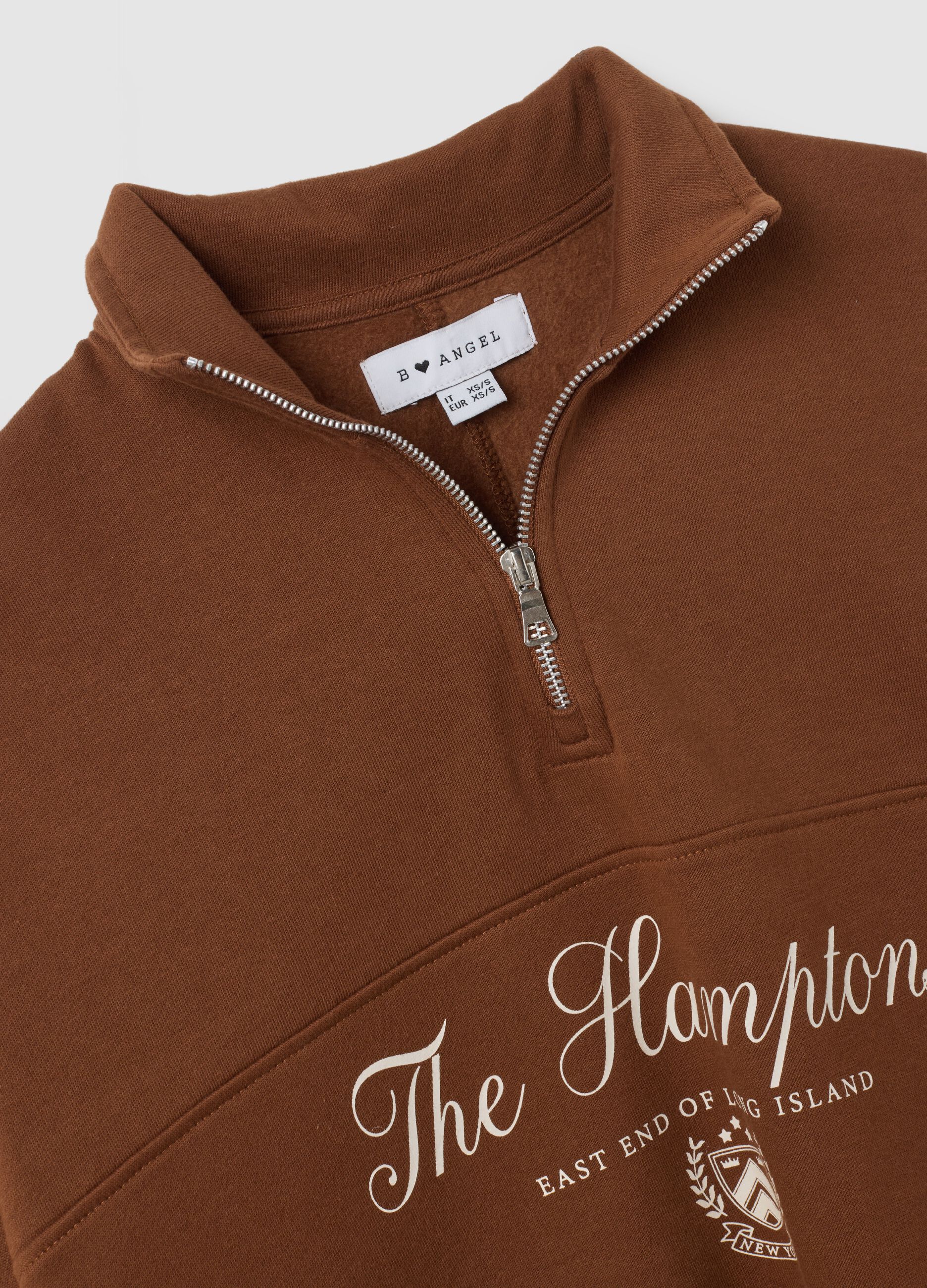 Brown Half-Zip Sweatshirt