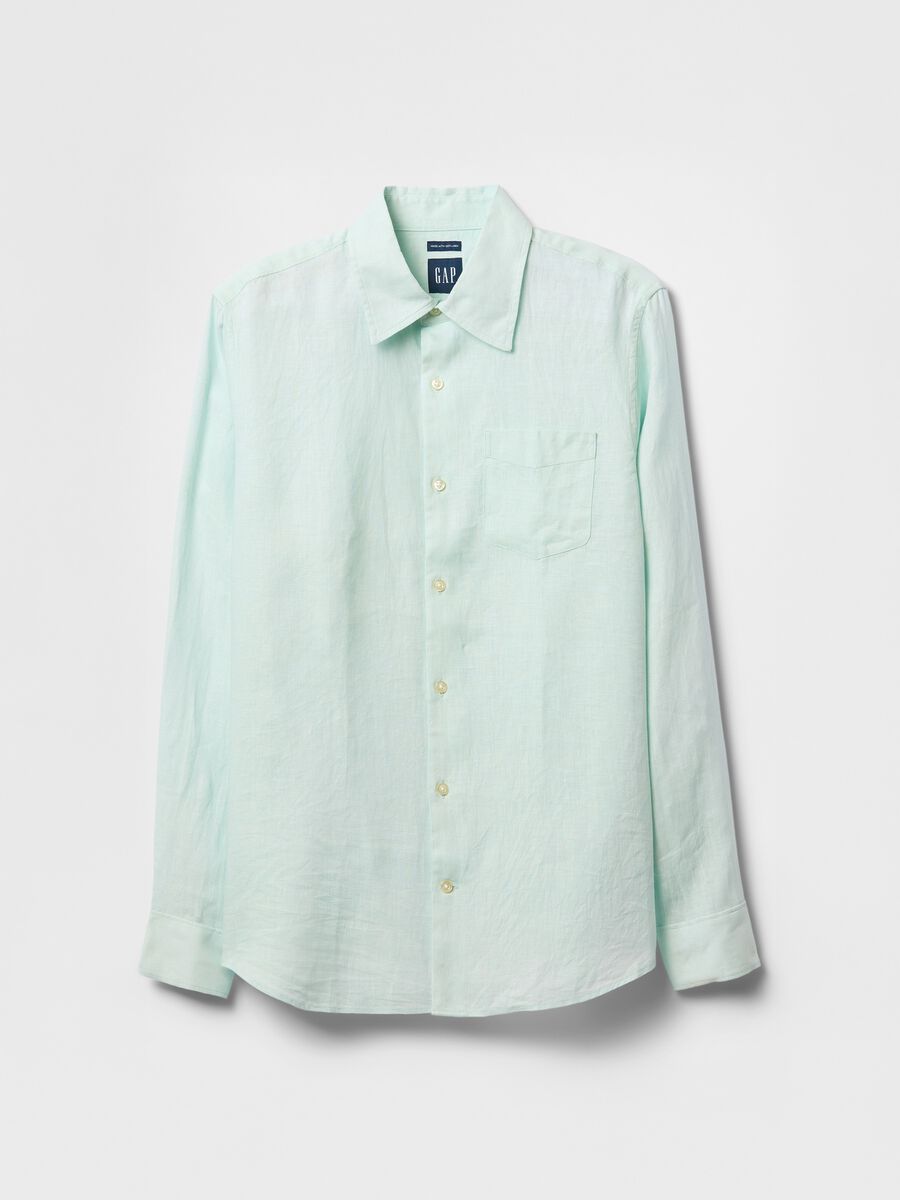 Gap Light Blue Linen Shirt_3