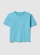 Oversized fit blue crew neck T-shirt in pure cotton for kids_0