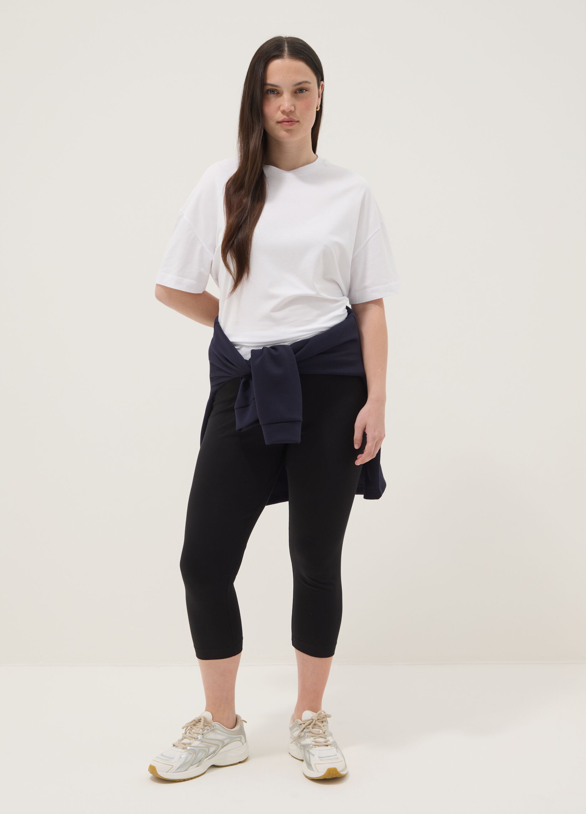Leggings neri in cotone elasticizzato skinny fit