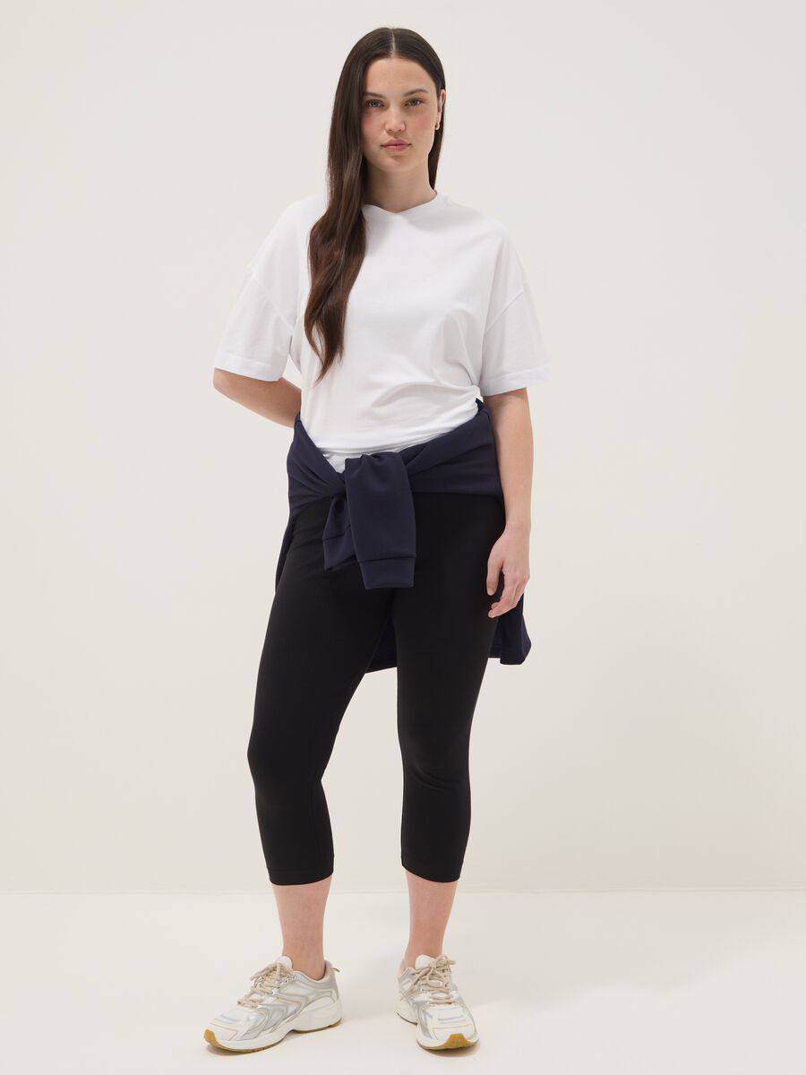 Black stretch cotton leggings_0