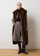 Brown long regular fit sleeveless jacket_0