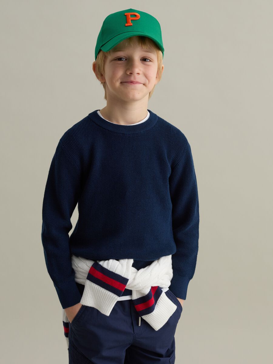 Green baseball cap with logo embroidery_0