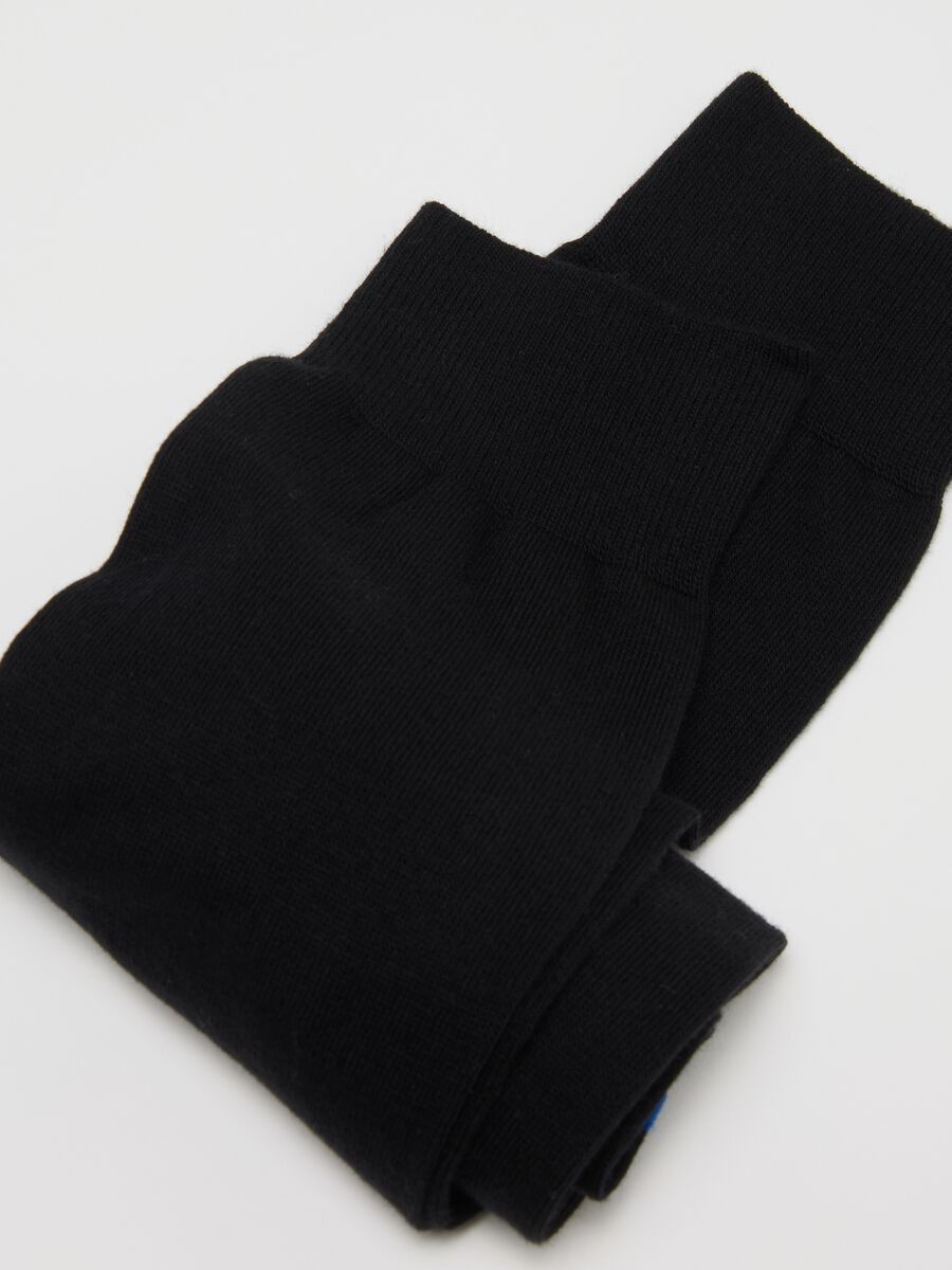 Multi-coloured stretchy cotton long socks twin pack_2