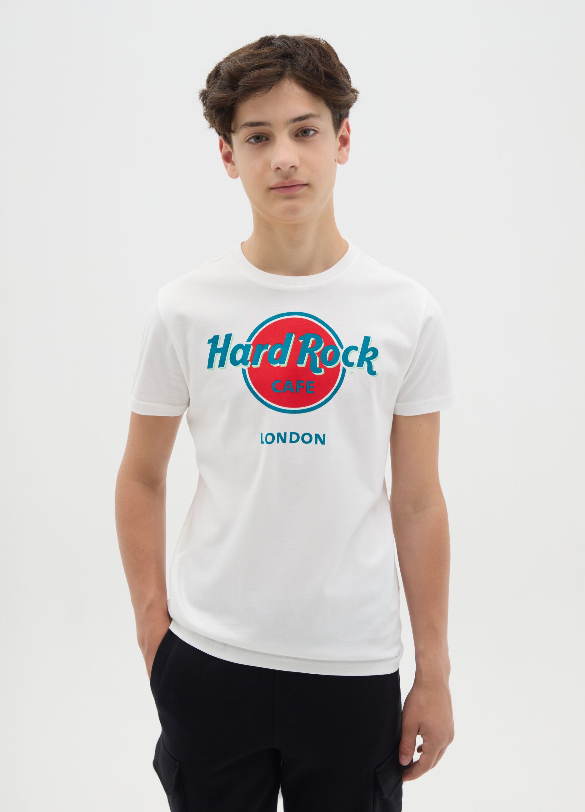 T-shirt bianca in cotone Hard Rock Cafe