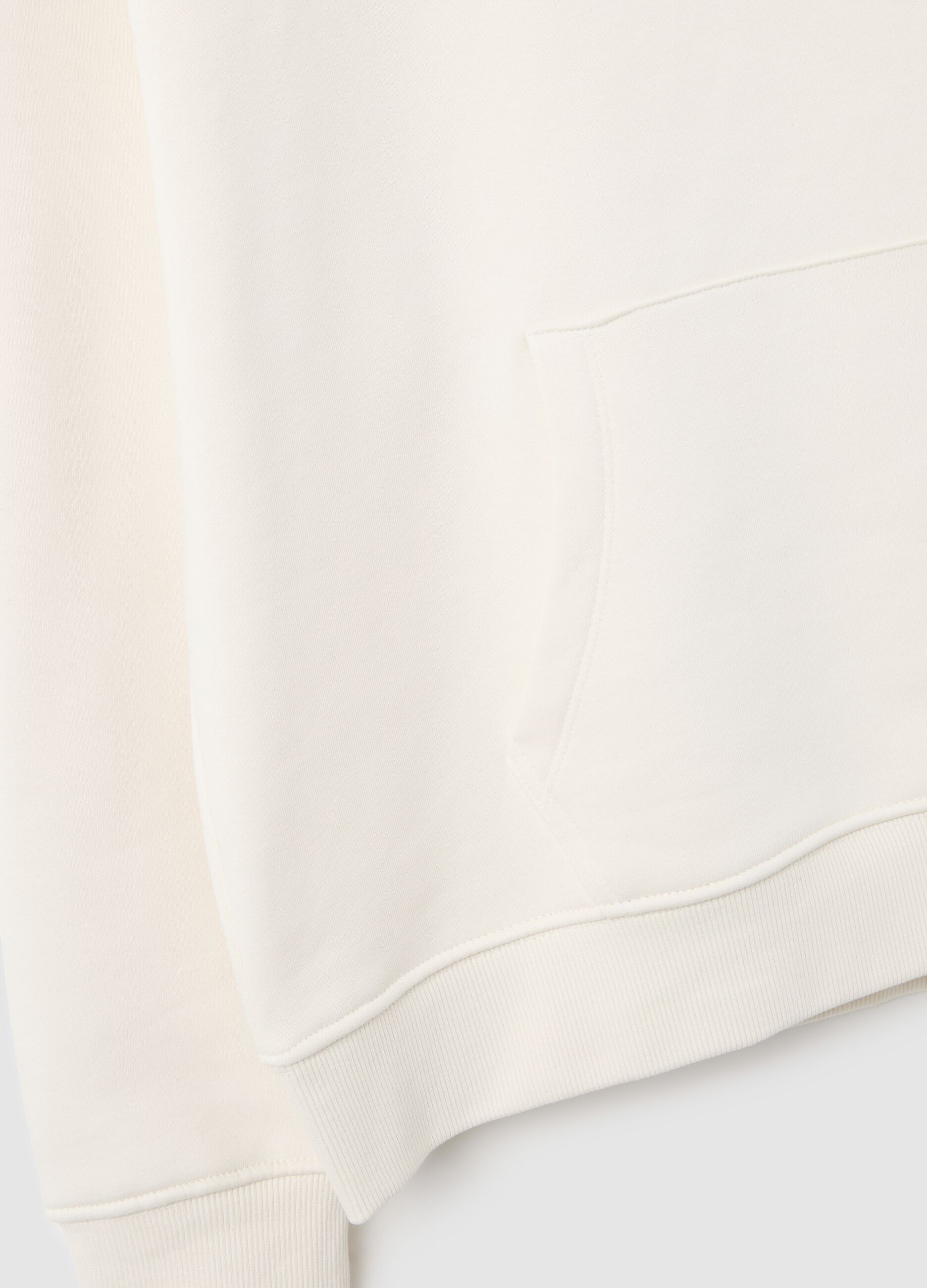White regular fit cotton blend sweatshirt