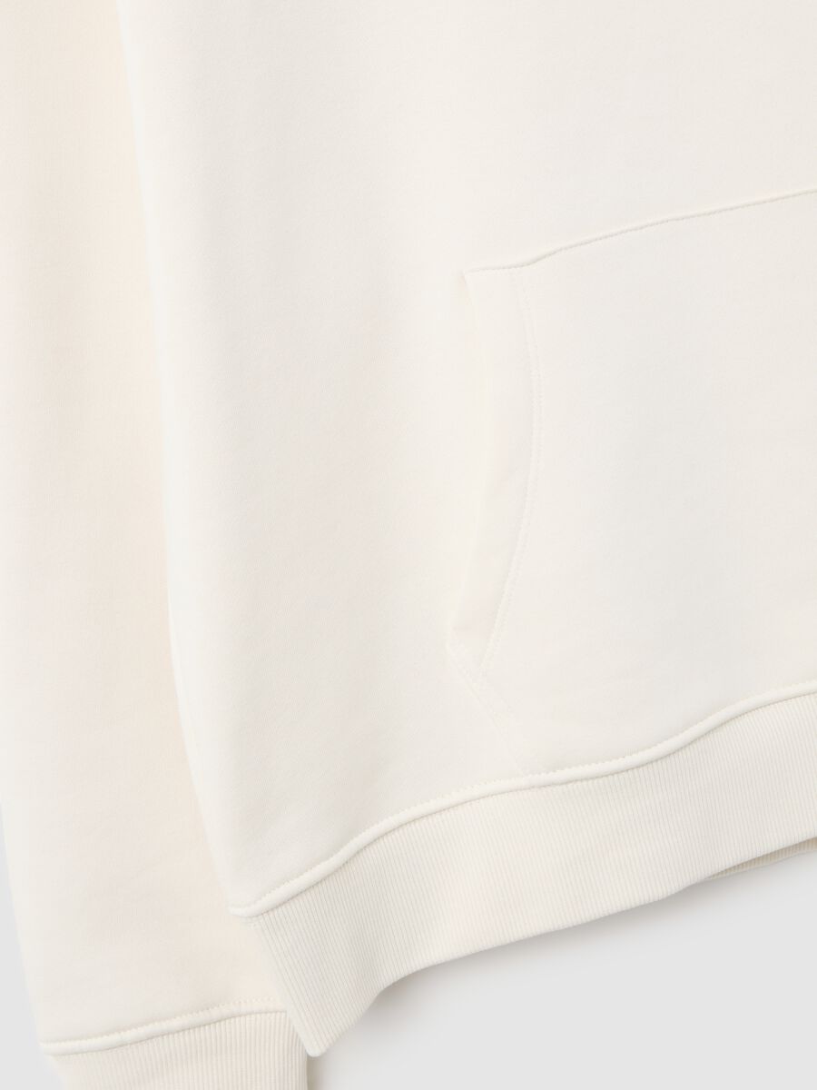 Felpa in misto cotone bianca regular fit_5