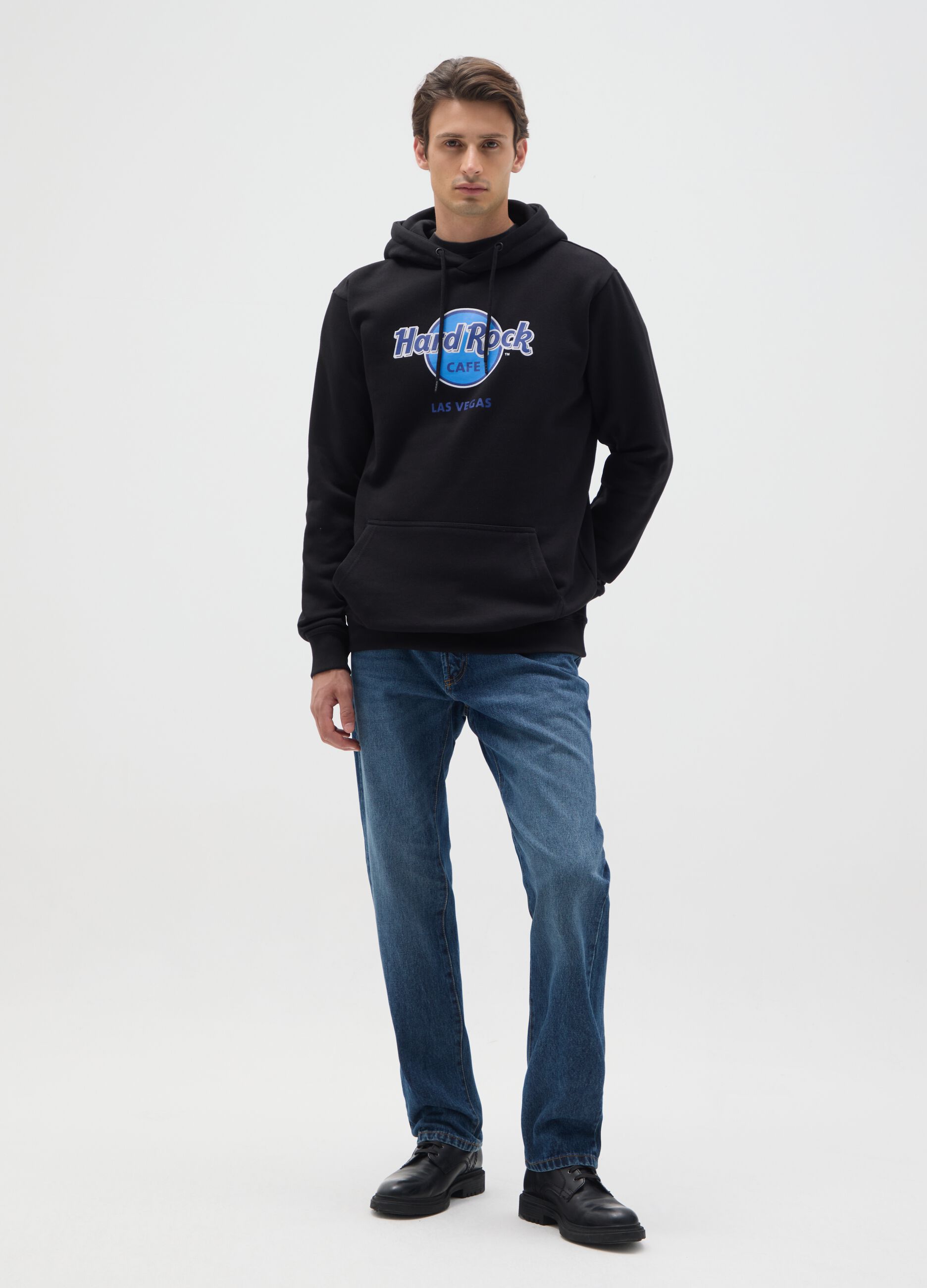 Black Cotton Blend Sweatshirt