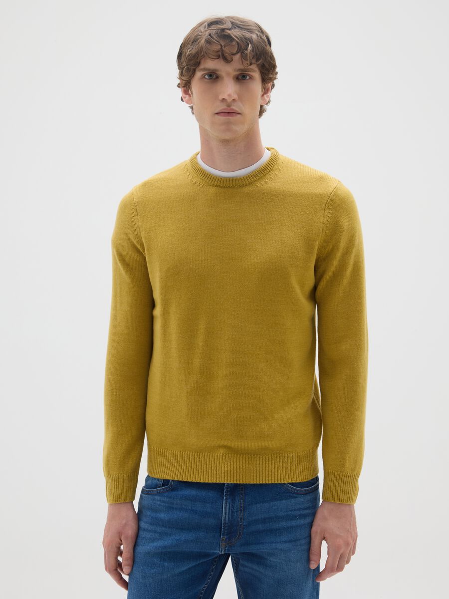 Yellow Regular Fit Sweater_0