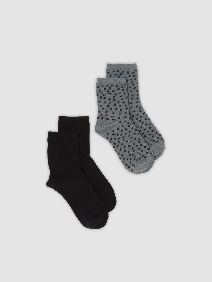 2-pack of grey and black organic cotton-blend socks_0
